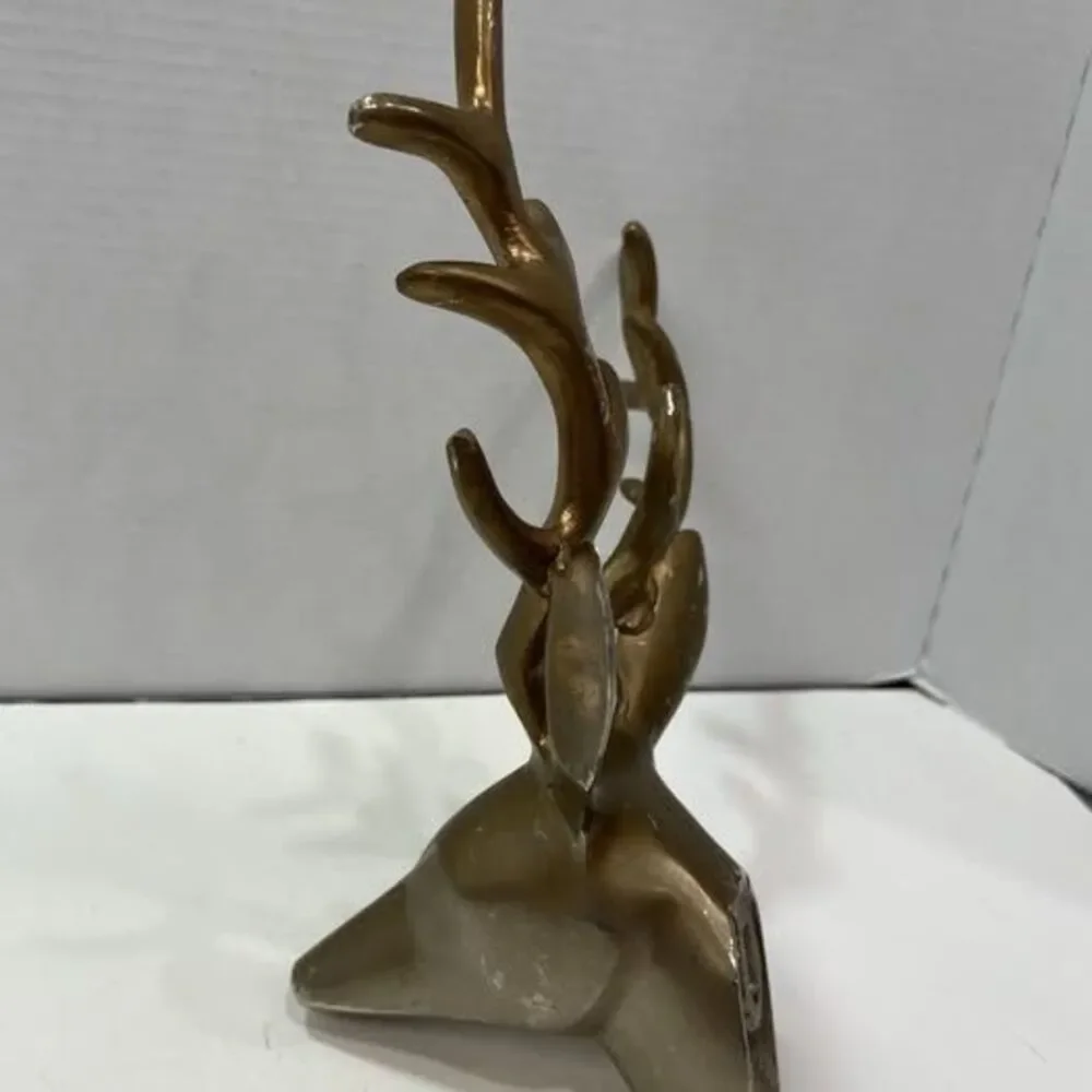 Metal Wall Mount Deer Head Bronze Finish 11 inches Stag Gazelle Figurine Statue